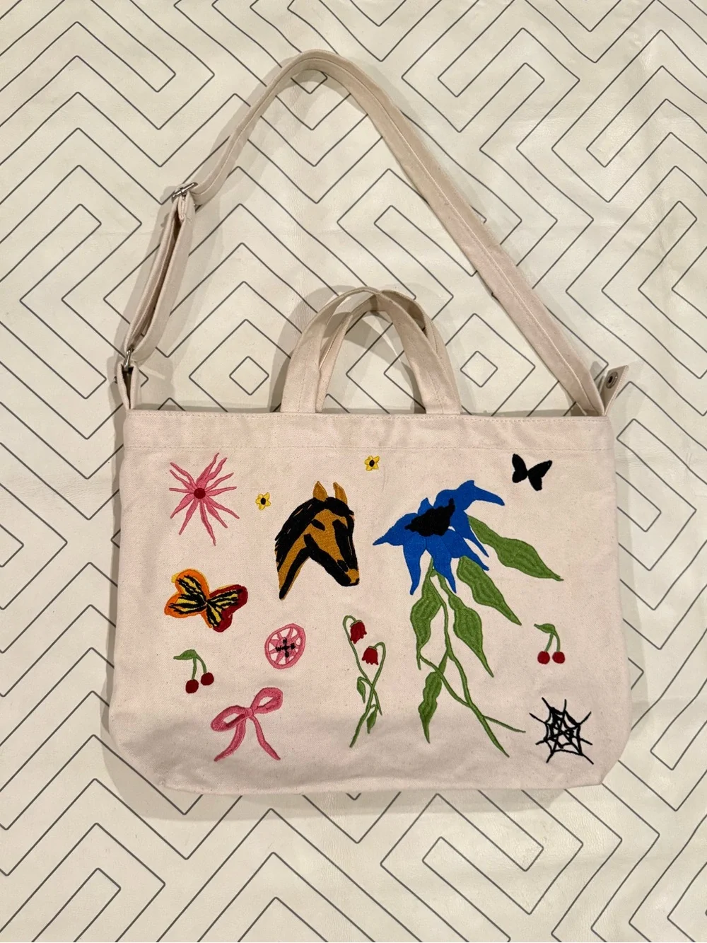 Baggu x Jessica Williams Canvas Embroidered Tote Bag